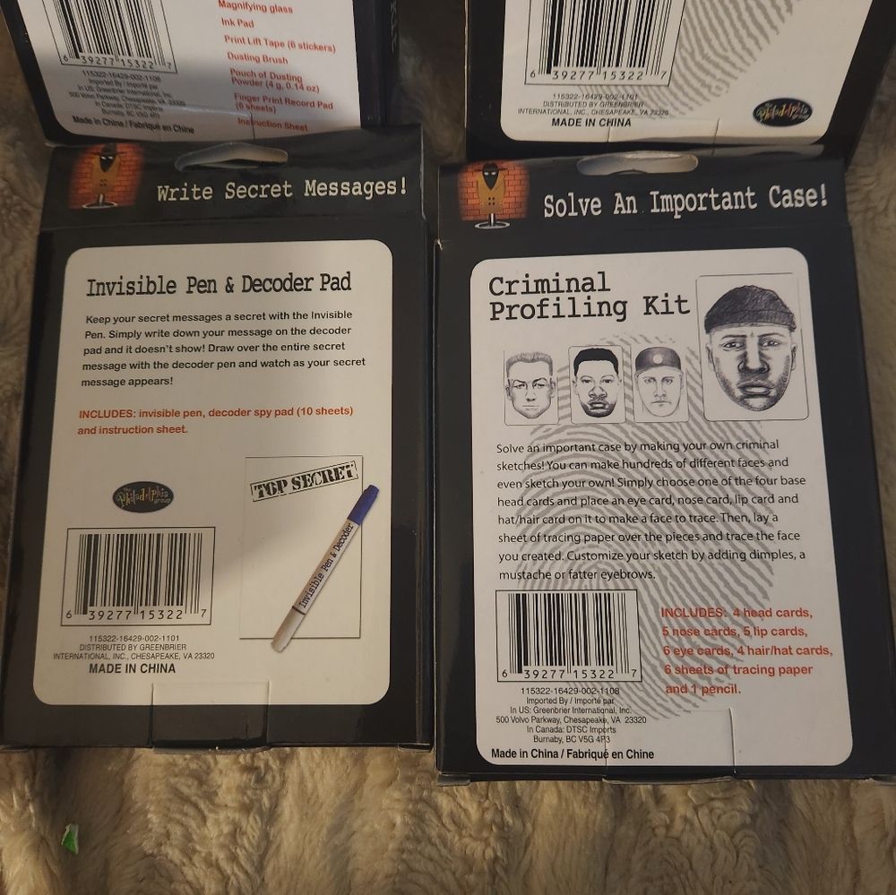 Color Code Message kit, Criminal Profiling kit, and Invisible Pen & Decoder pad, - Picture 5 of 5